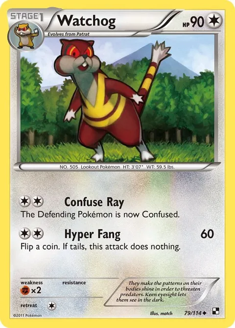 Watchog #79/114 Pokémon card from Black and White