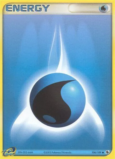 Water Energy #106/109 Reverse Holofoil Pokémon card from EX Ruby and Sapphire