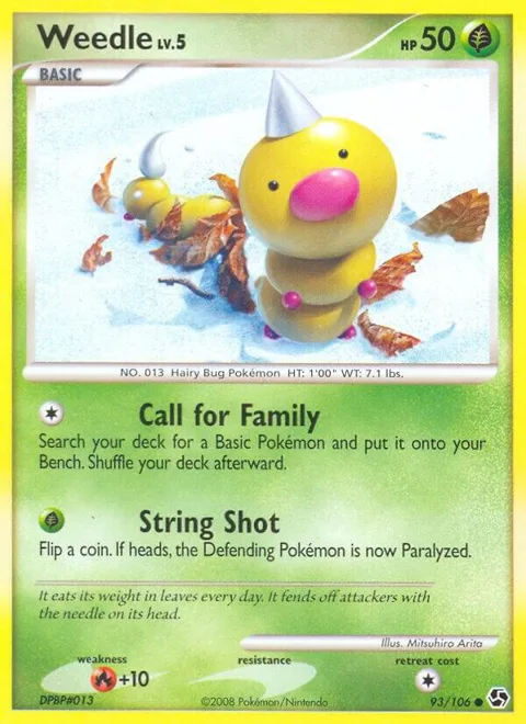 Weedle #93/106 Pokémon card from Great Encounters