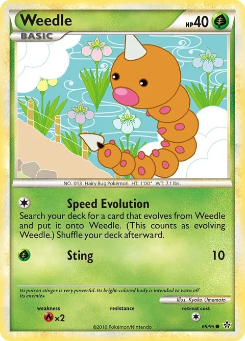 Weedle #69/95 Pokémon card from Unleashed