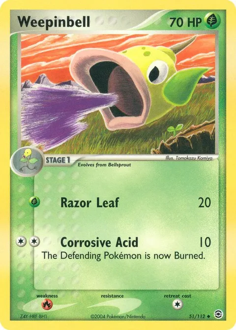 Weepinbell #51/112 Reverse Holofoil Pokémon card from EX FireRed & LeafGreen