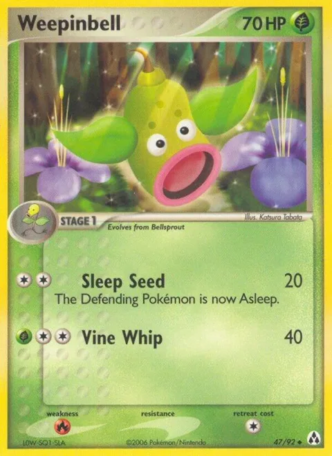 Weepinbell #47/92 Reverse Holofoil Pokémon card from EX Legend Maker