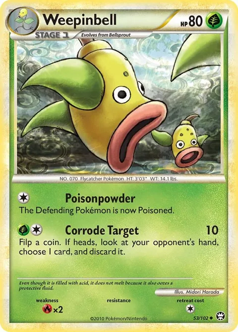 Weepinbell #53/102 Pokémon card from Triumphant