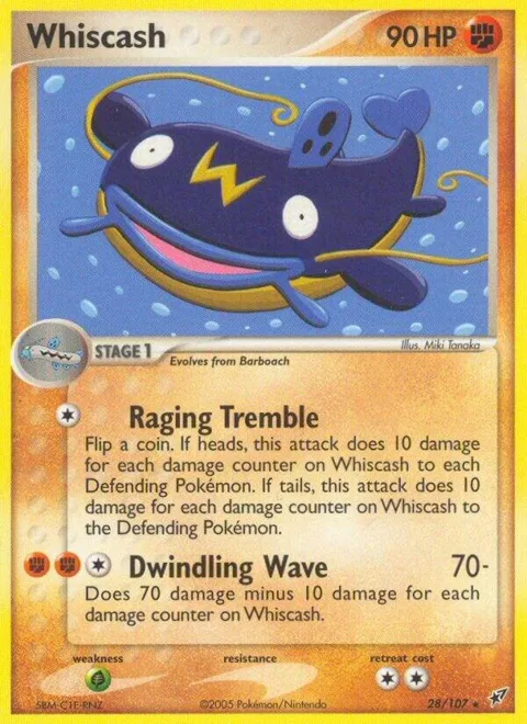 Whiscash #28/107 Pokémon card from EX Deoxys