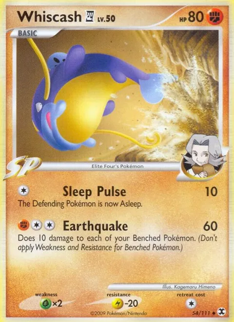 Whiscash E4 #54/111 Pokémon card from Rising Rivals
