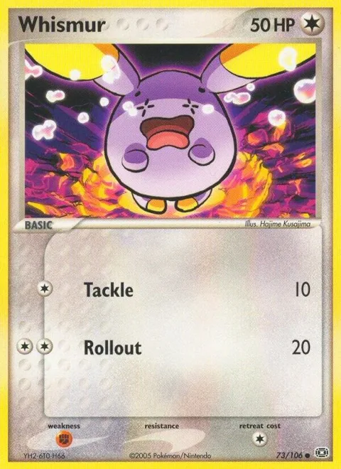Whismur #73/106 Reverse Holofoil Pokémon card from EX Emerald