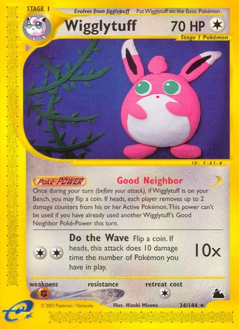 Wigglytuff #034/144 Pokémon card from Skyridge