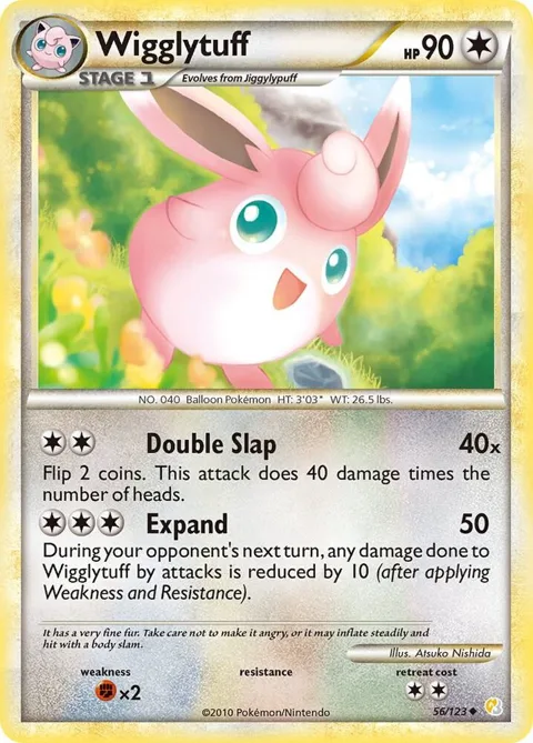 Wigglytuff #56/123 Reverse Holofoil Pokémon card from HeartGold SoulSilver