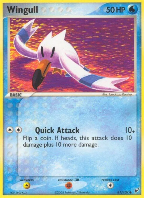 Wingull #81/107 Pokémon card from EX Deoxys