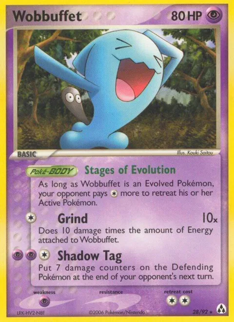 Wobbuffet #28/92 Pokémon card from EX Legend Maker