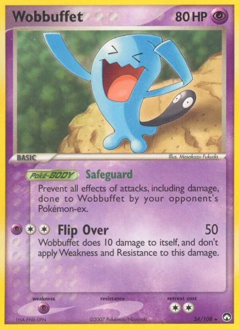 Wobbuffet #24/108 Reverse Holofoil Pokémon card from EX Power Keepers