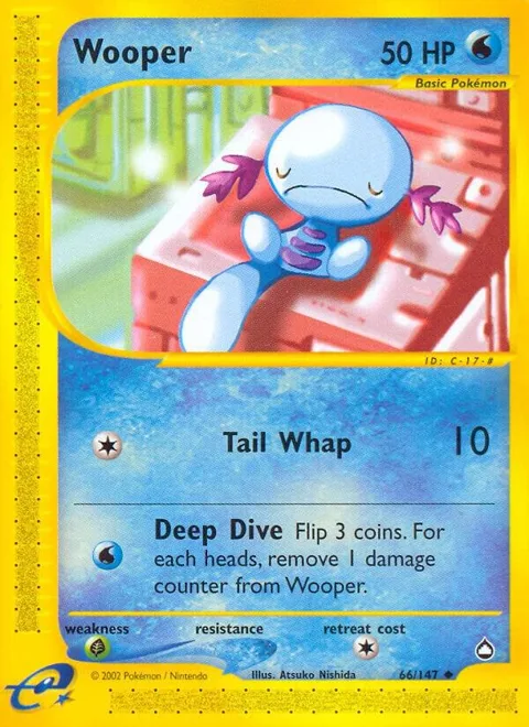 Wooper 66 #066/147 Reverse Holofoil Pokémon card from Aquapolis