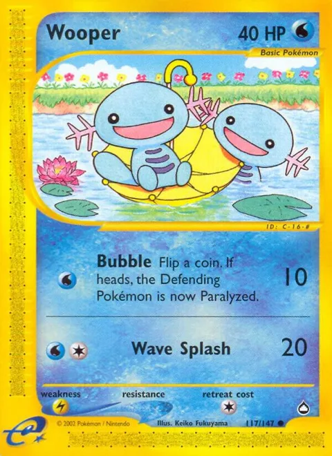 Wooper 117 #117/147 Reverse Holofoil Pokémon card from Aquapolis