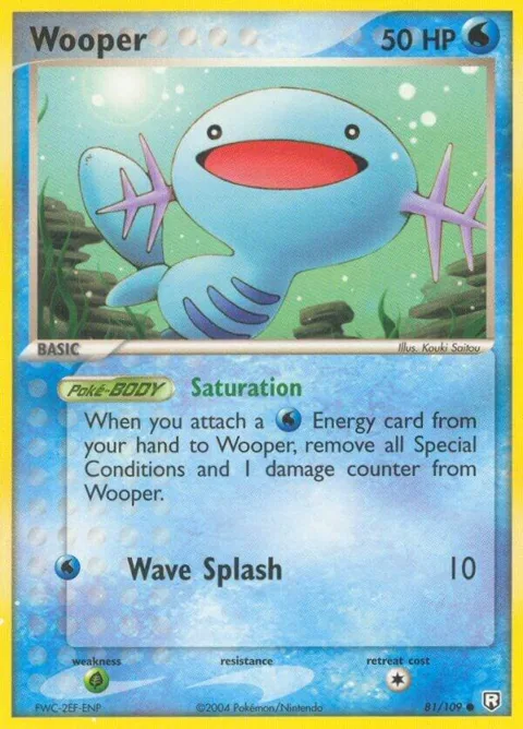 Wooper #81/109 Pokémon card from EX Team Rocket Returns