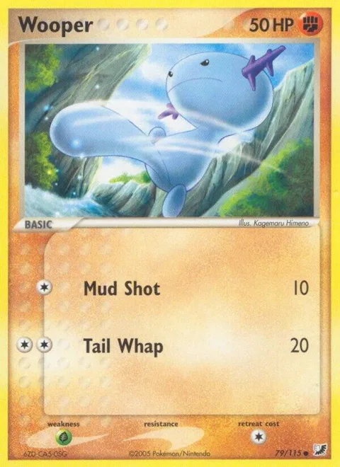 Wooper #79/115 Reverse Holofoil Pokémon card from EX Unseen Forces