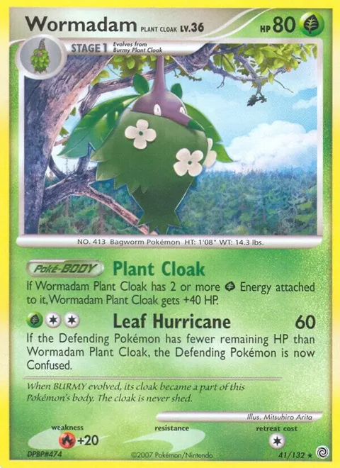 Wormadam Plant Cloak #41/132 Reverse Holofoil Pokémon card from Secret Wonders
