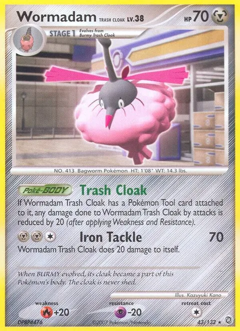 Wormadam Trash Cloak #43/132 Pokémon card from Secret Wonders