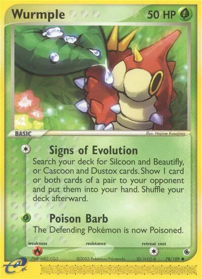 Wurmple #78/109 Reverse Holofoil Pokémon card from EX Ruby and Sapphire