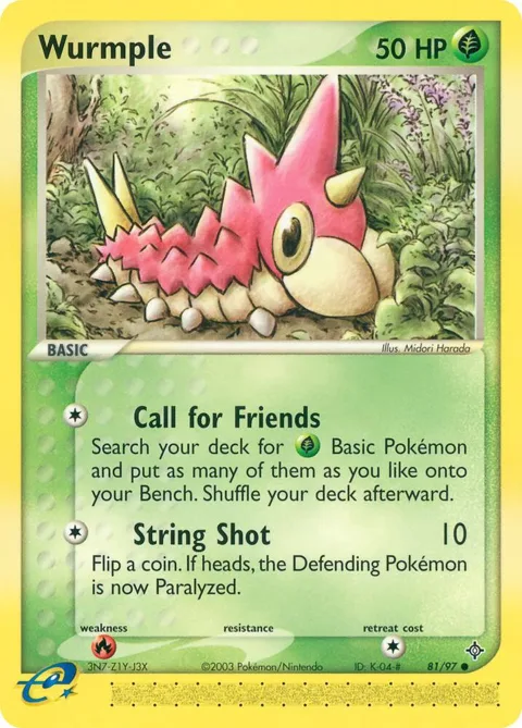 Wurmple #81/97 Reverse Holofoil Pokémon card from EX Dragon
