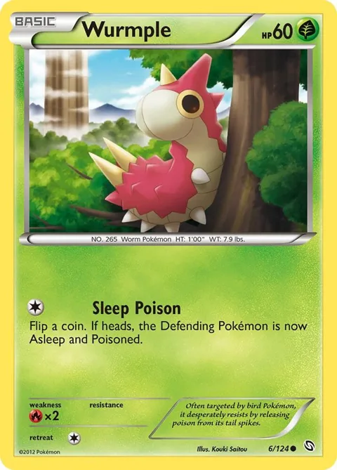 Wurmple #6/124 Pokémon card from Dragons Exalted