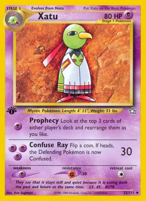 Xatu #052/111 Unlimited Pokémon card from Neo Genesis