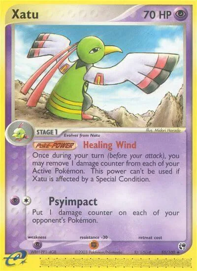 Xatu #55/100 Reverse Holofoil Pokémon card from EX Sandstorm