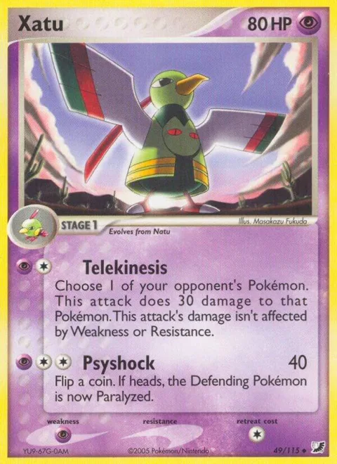 Xatu #49/115 Reverse Holofoil Pokémon card from EX Unseen Forces