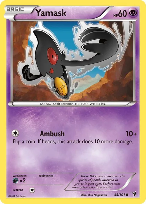 Yamask 45 #45/101 Pokémon card from Noble Victories