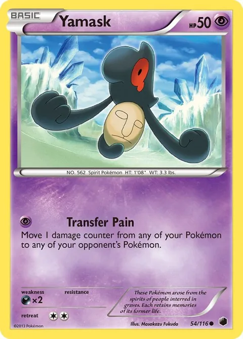 Yamask 54 #54/116 Pokémon card from Plasma Freeze