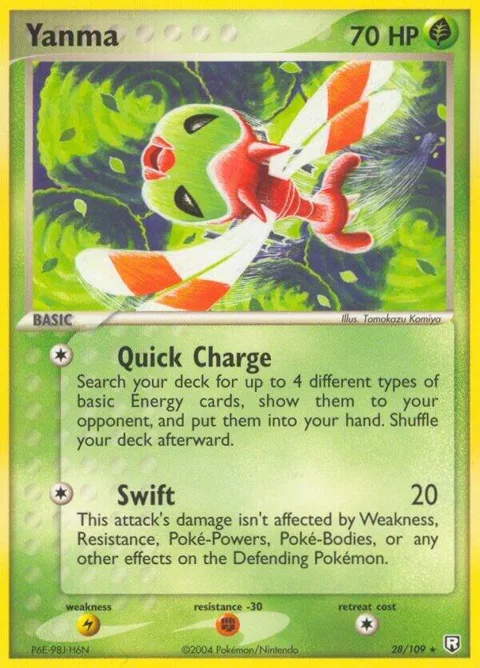 Yanma #28/109 Reverse Holofoil Pokémon card from EX Team Rocket Returns