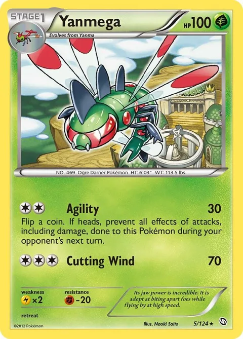 Yanmega #5/124 Pokémon card from Dragons Exalted