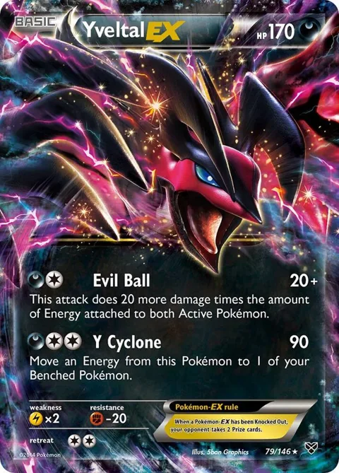Yveltal EX #79/146 Holofoil Pokémon card from XY Base Set