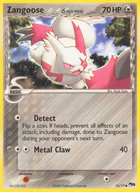 Zangoose Delta Species #015/017 Pokémon card from POP Series 5