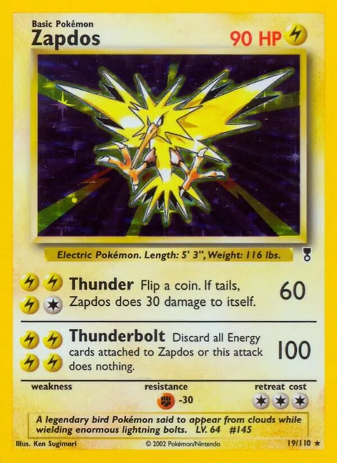 Zapdos #019/110 Reverse Holofoil Pokémon card from Legendary Collection
