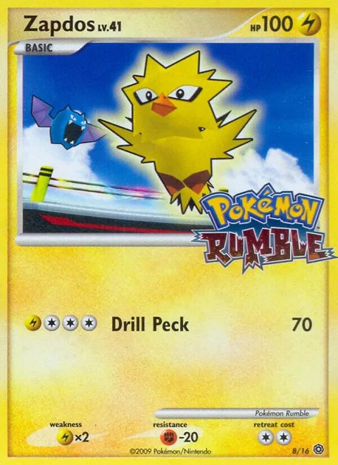 Zapdos #8 Pokémon card from Rumble