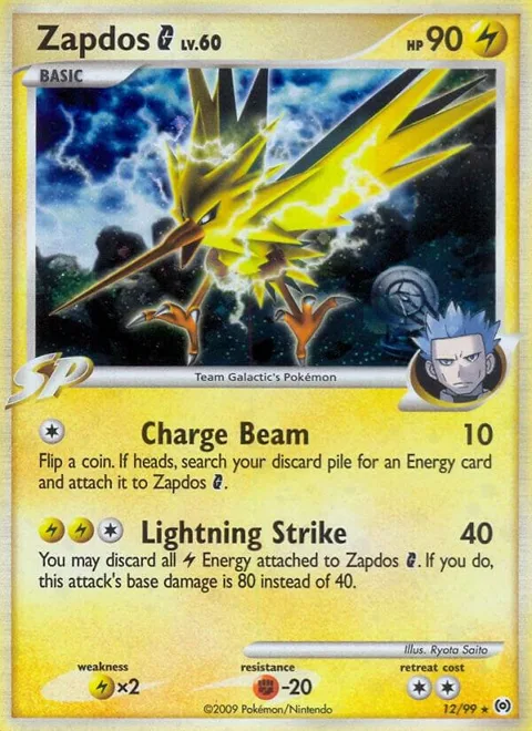 Zapdos G #12/99 Reverse Holofoil Pokémon card from Arceus