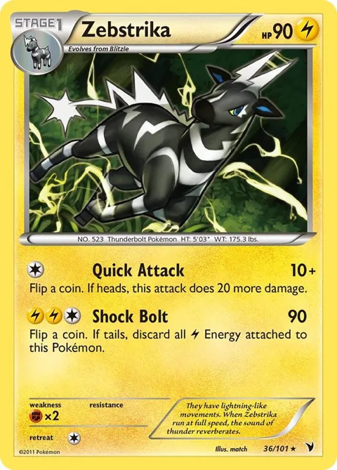 Zebstrika #36/101 Pokémon card from Noble Victories