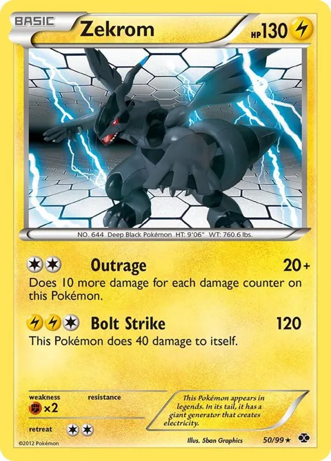 Zekrom #50/99 Pokémon card from Next Destinies