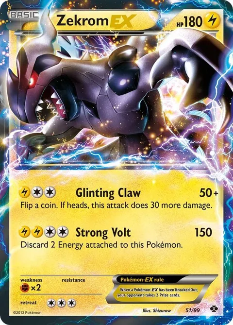 Zekrom EX #51/99 Holofoil Pokémon card from Next Destinies