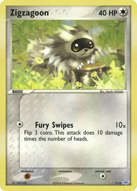 Zigzagoon #7/10 Pokémon card from EX Trainer Kit 1: Latias & Latios
