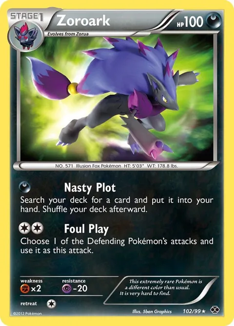Zoroark #102/99 Holofoil Pokémon card from Next Destinies