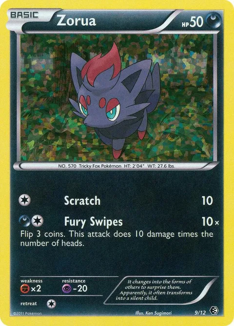Zorua - 9/12 #009/012 Holofoil Pokémon card from McDonald's Promos 2011