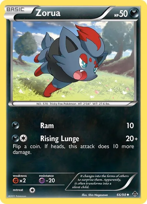Zorua #66/98 Pokémon card from Emerging Powers