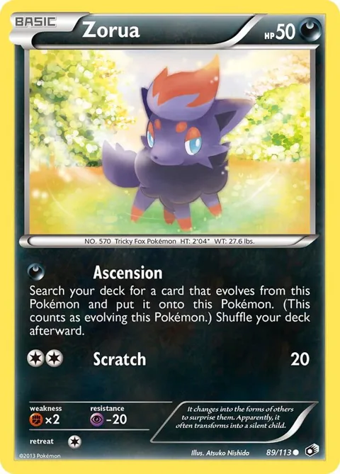 Zorua #89/113 Pokémon card from Legendary Treasures