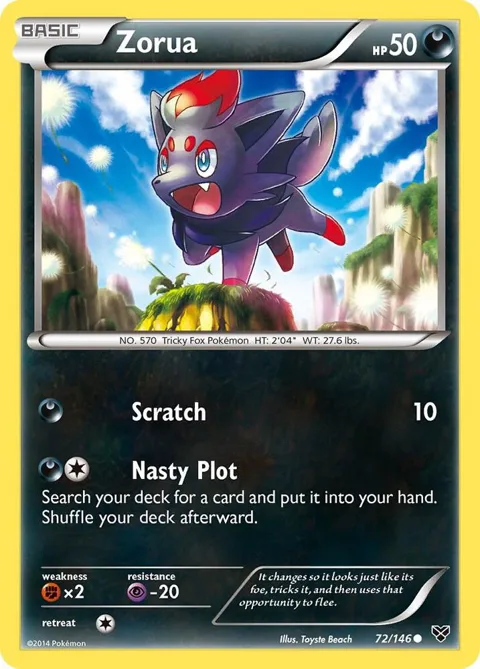 Zorua #72/146 Reverse Holofoil Pokémon card from XY Base Set