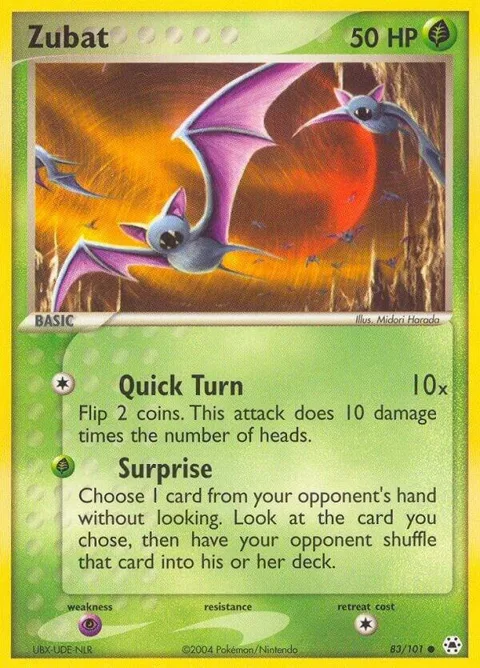 Zubat #83/101 Reverse Holofoil Pokémon card from EX Hidden Legends