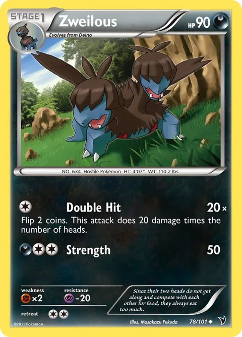 Zweilous #78/101 Pokémon card from Noble Victories