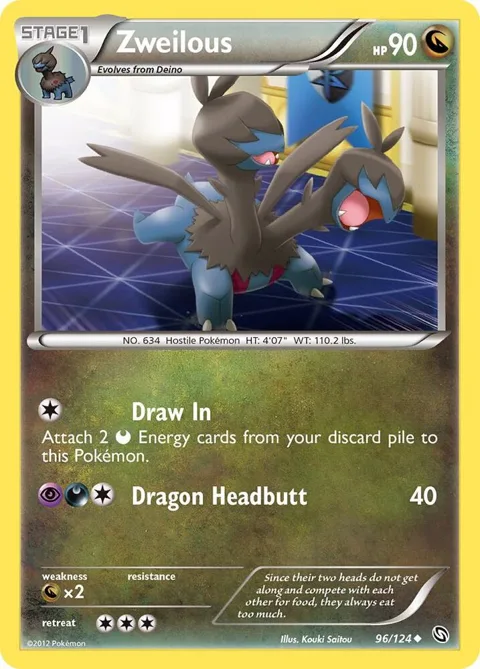 Zweilous 96 #96/124 Reverse Holofoil Pokémon card from Dragons Exalted
