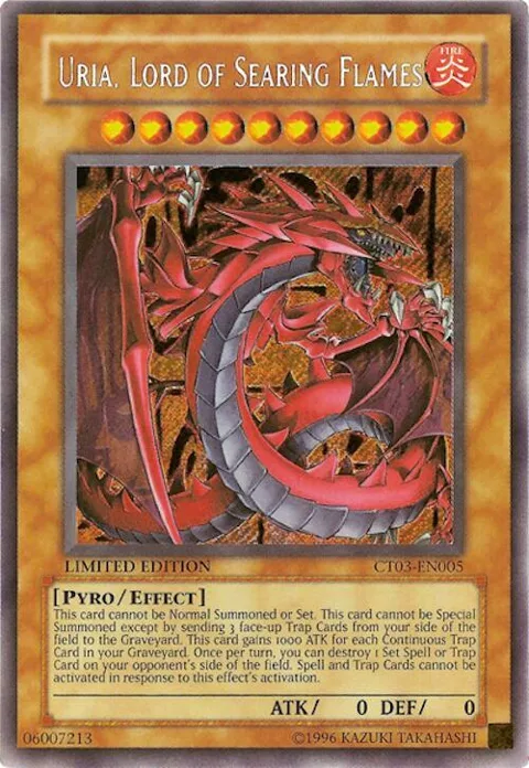 Uria, Lord of Searing Flames CT03-EN005 Yu-Gi-Oh card from 2006 Collectors Tin