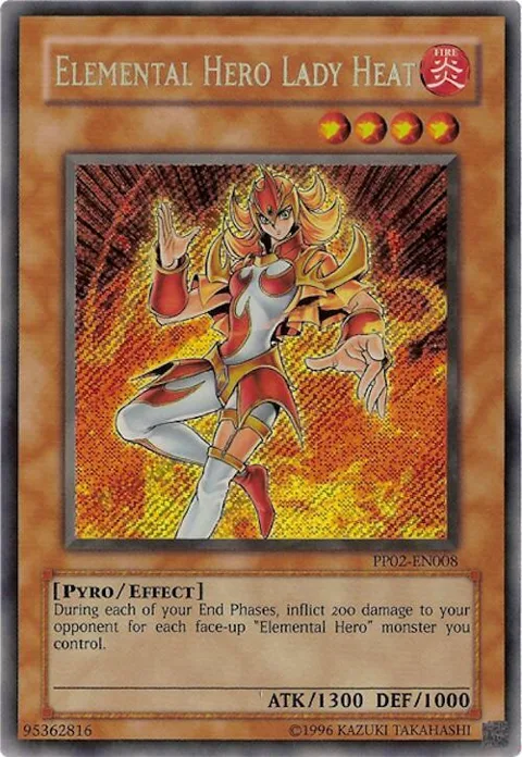 Elemental Hero Lady Heat PP02-EN008 PP02 Unlimited Secret Rare Yu-Gi-Oh card from Premium Pack 2
